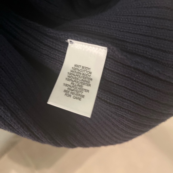 Croft & Barrow Navy Blue  Zipped Sweater with  Puffer Sleeves - Picture 11 of 15